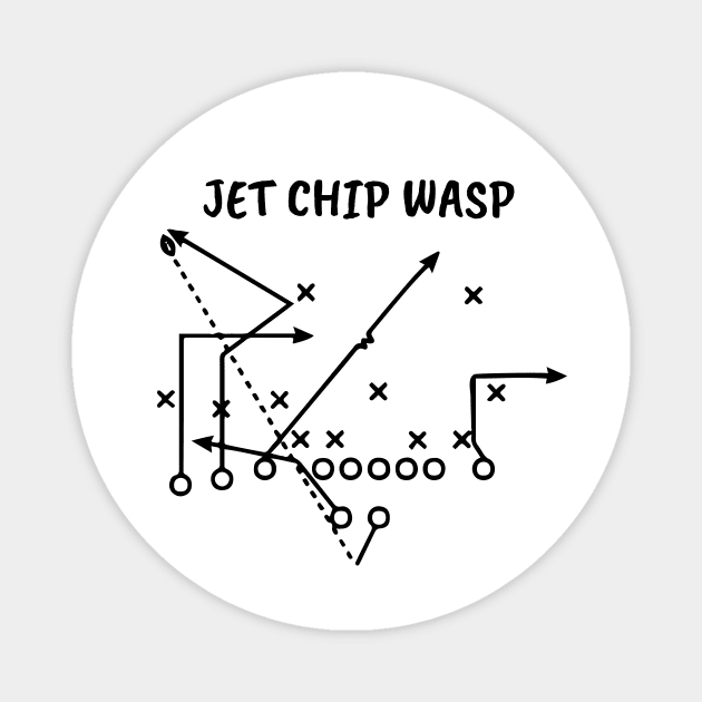 Jet Chip Wasp Special Football Play Football Art Sports Art Magnet by Anodyle